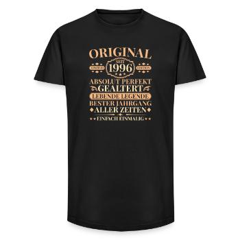 Vintage 1996 Perfectly Aged 30th Birthday - Long Fit Men's T-Shirt - black - Front - AI Model Male 185 light (185cm)