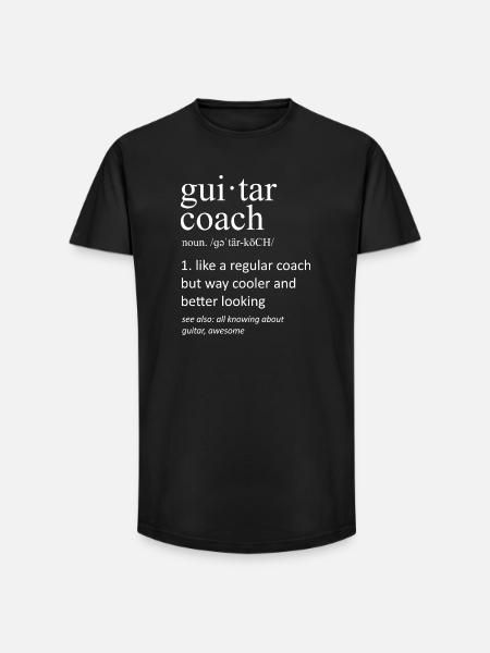 Lustiger Gitarrencoach Definition Musiklehrer - Long Fit Männer T-Shirt - Schwarz