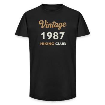 Vintage 1987 – Sailing Club Retro Geburtsjahr - Long Fit Männer T-Shirt - Schwarz - Vorne - AI Model Male 185 light (185cm)