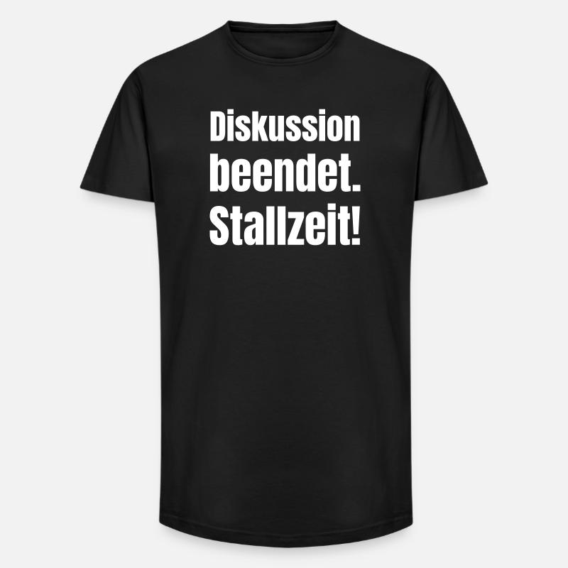 Diskussion beendet Kontrast Typo - Long Fit Männer T-Shirt - Schwarz
