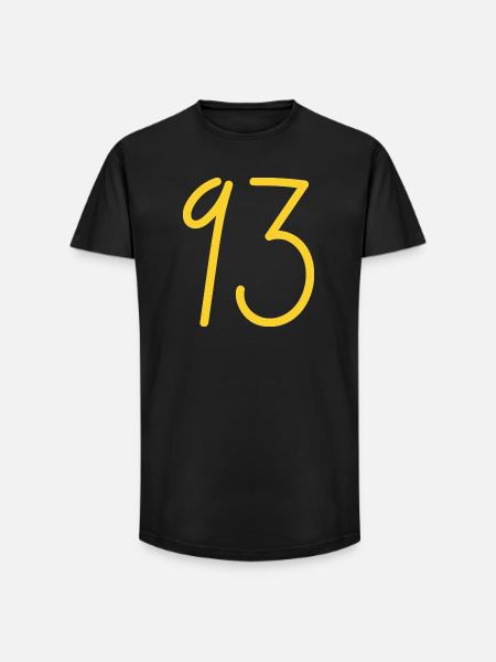 93 - T-shirt coupe longue homme - noir