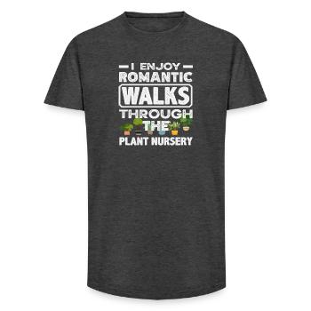 Promenades romantiques dans la pépinière - T-shirt coupe longue homme - charbon - Devant - AI Model Male 185 light (185cm)