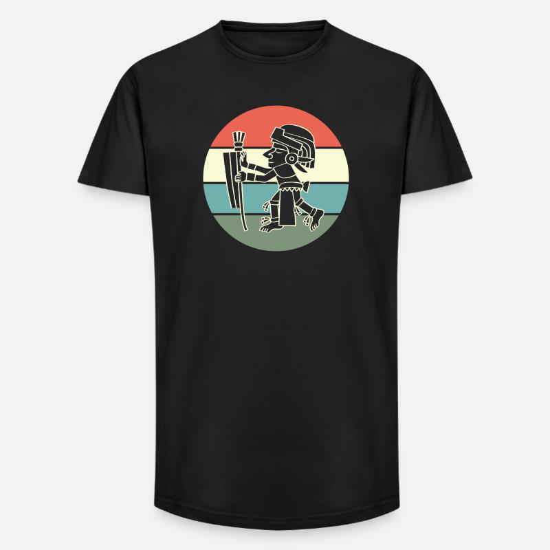 aztec Maya kalender Inka - Long Fit Männer T-Shirt - Schwarz