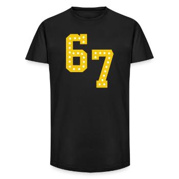 Yellow number lights 6 7 - Long Fit Men's T-Shirt - black - Front - AI Model Male 185 light (185cm)