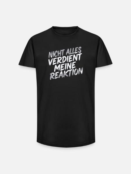 Zero reaction - I don't care - Long Fit Men's T-Shirt - black
