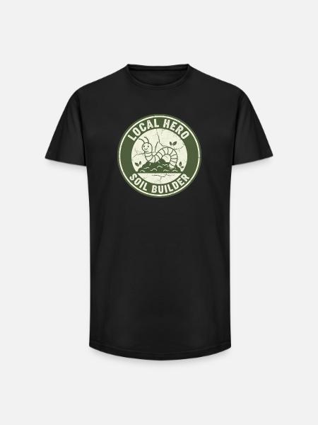 Earthworm Soil Conditioner Composter Garden - Long Fit Men's T-Shirt - black