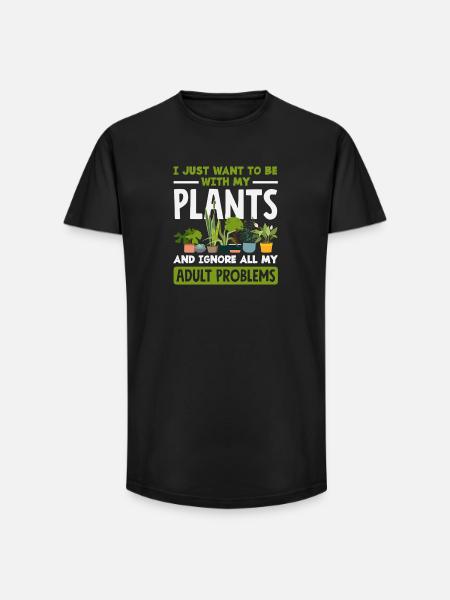 Plant Lovers Adults Problems Gardeners - Long Fit Men's T-Shirt - black