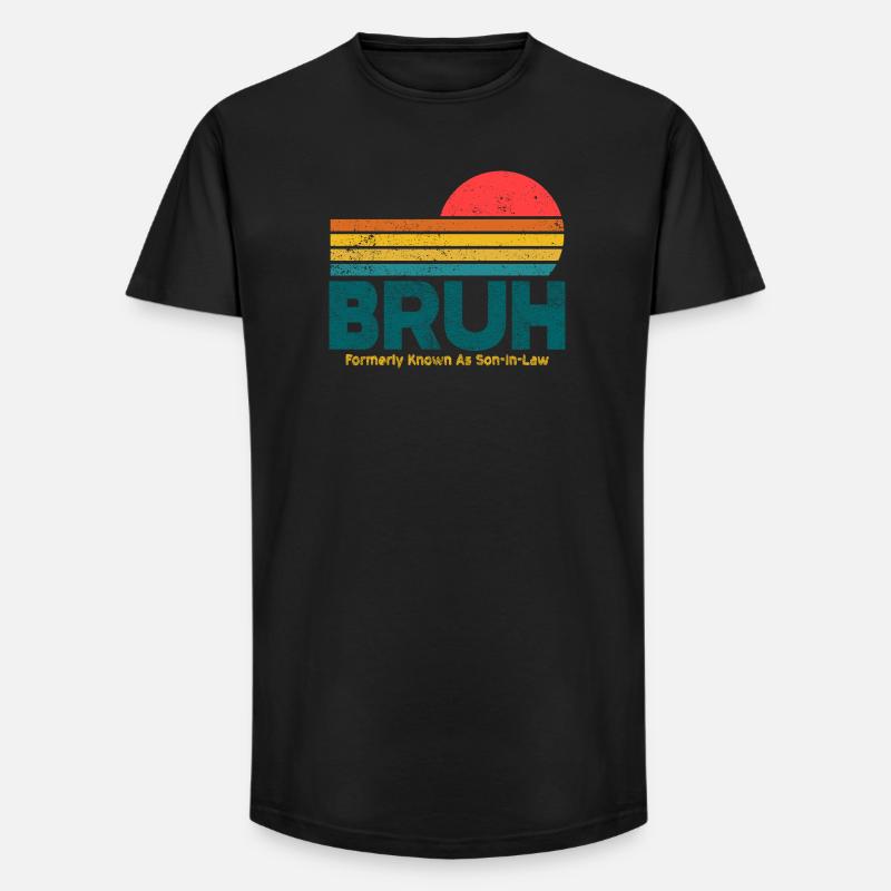 Bruh Sunset Retro-Meme-Design - Long Fit Männer T-Shirt - Schwarz