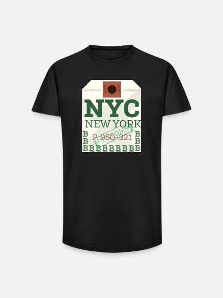NYC Bold Passport Stamp - Long Fit Men's T-Shirt - black