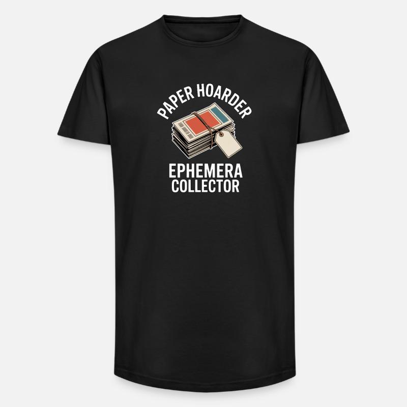 Paper Hoarder Ephemera Collector - Long Fit Männer T-Shirt - Schwarz