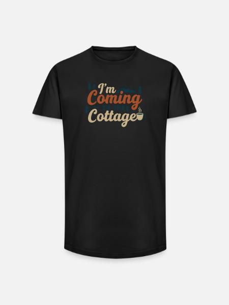 Ich komme zur Hütte - Long Fit Männer T-Shirt - Schwarz