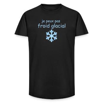 Chill Eisblaue Schneeflocke - Long Fit Männer T-Shirt - Schwarz - Vorne - AI Model Male 185 light (185cm)