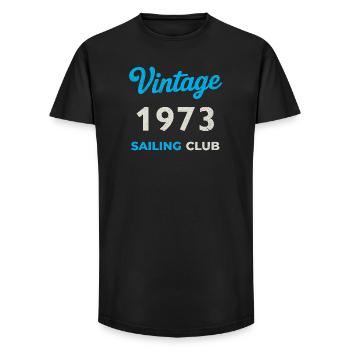 Millésime 1973 – Année de naissance rétro du Yachting Club - T-shirt coupe longue homme - noir - Devant - AI Model Male 185 light (185cm)