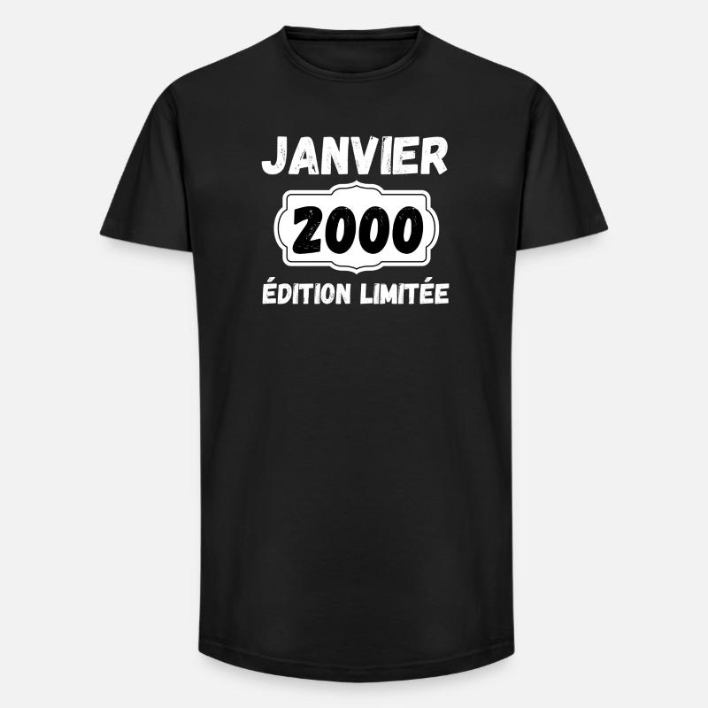 Januar 2000 26-jähriges Jubiläumsgeschenk Januar - Long Fit Männer T-Shirt - Schwarz