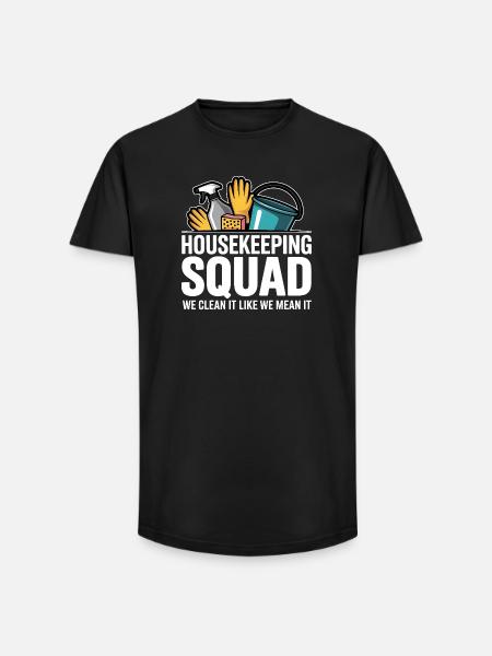 Funny Cleaning Design - Long Fit Men's T-Shirt - black