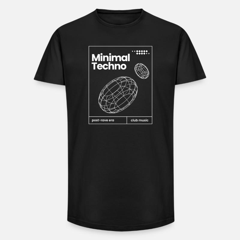 Minimal Techno music Spheres design - Long Fit Men's T-Shirt - black