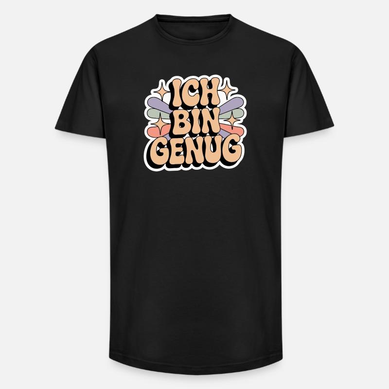 Ich bin genug – Retro Statement - Long Fit Männer T-Shirt - Schwarz