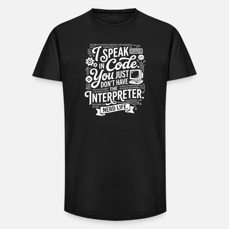 Codeflüstern Nerdleben - T-shirt coupe longue homme - noir