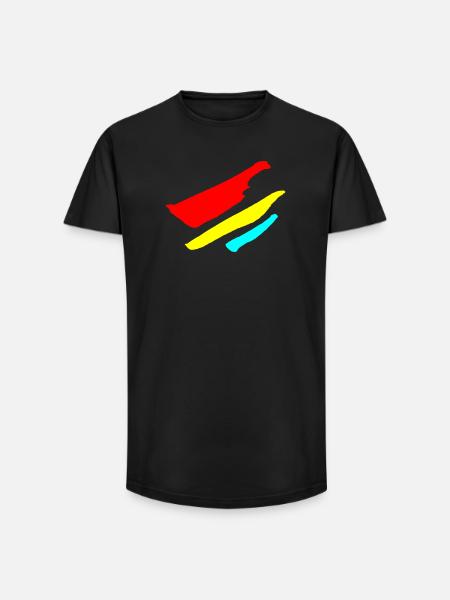 Stripes - Flag Pattern VECTOR - Long Fit Men's T-Shirt - black