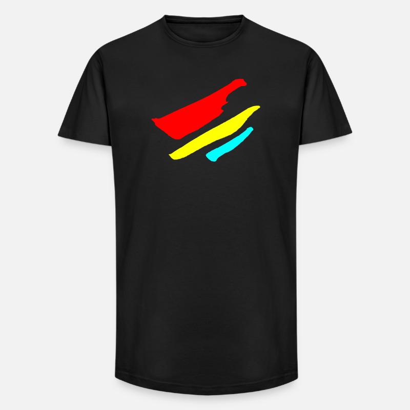 Stripes - Flag Pattern VECTOR - Long Fit Men's T-Shirt - black