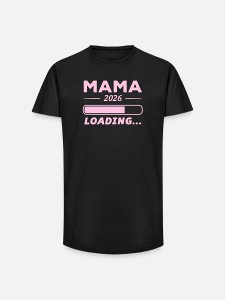 Mama 2026 Loading... - Long Fit Männer T-Shirt - Schwarz