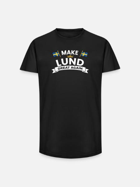 Lund City Pride Crest - Long Fit Men's T-Shirt - black