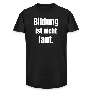 Education is a silent force - Long Fit Men's T-Shirt - black - Front - AI Model Male 185 light (185cm)