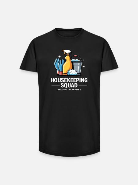 Funny Cleaning Design - Long Fit Men's T-Shirt - black