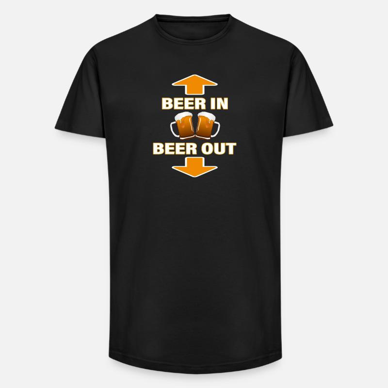 BEER IN - BEER OUT - Long Fit Männer T-Shirt - Schwarz
