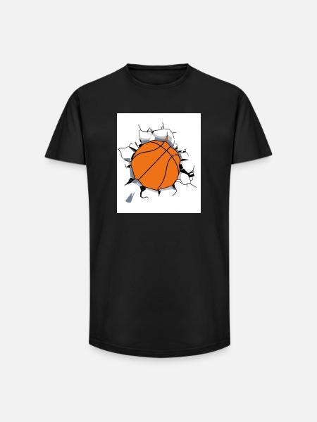 Basket - T-shirt coupe longue homme - noir