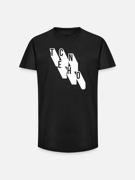 techno music geometric logo design - Long Fit Men's T-Shirt - black