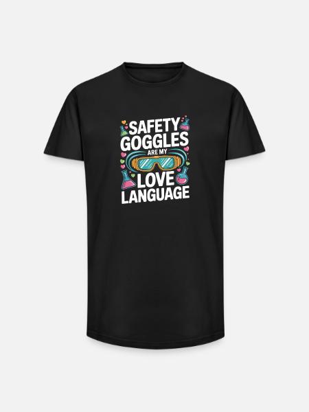 Love Language Safety Goggles - Long Fit Men's T-Shirt - black