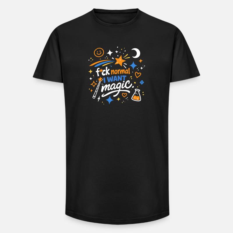 Magic instead of normality - Long Fit Men's T-Shirt - black