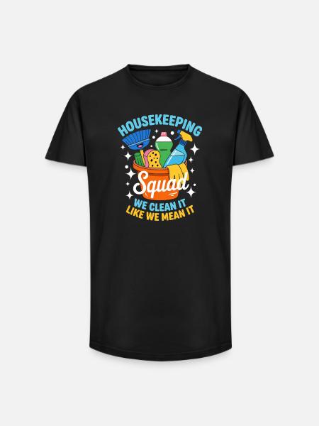 Funny Cleaning Design - Long Fit Men's T-Shirt - black
