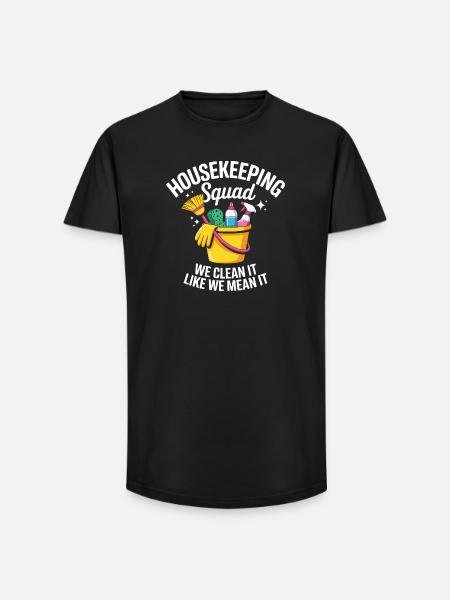 Funny Cleaning Design - Long Fit Men's T-Shirt - black