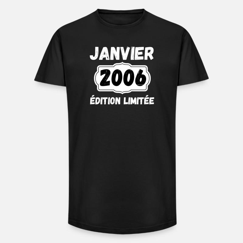Janvier 2006 Édition Limitée Anniversaire - T-shirt coupe longue homme - noir