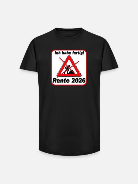 I've finished, pension 2026 - Long Fit Men's T-Shirt - black
