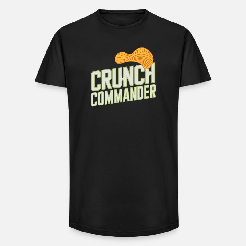 Crunch Commander Knabber Chips Fan Snack - Long Fit Männer T-Shirt - Schwarz