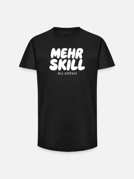 More skill than caffeine - Long Fit Men's T-Shirt - black