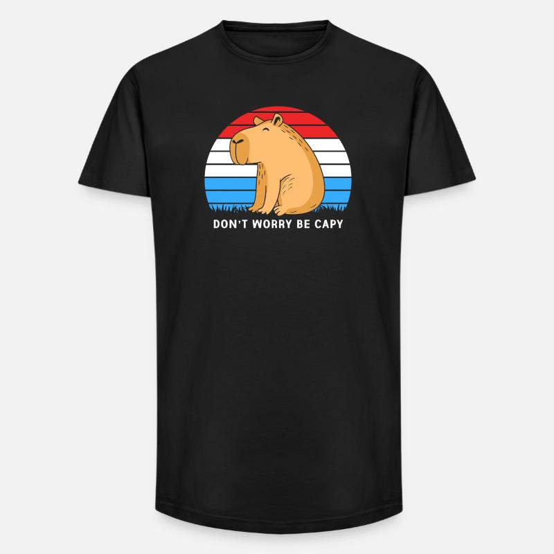Capybara - Long Fit Männer T-Shirt - Schwarz