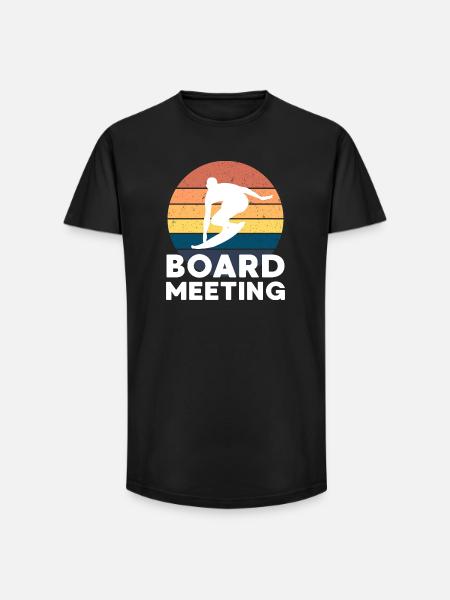 Surfing Board Meeting - Long Fit Männer T-Shirt - Schwarz
