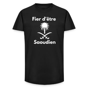 Proud to be Saudi - Long Fit Men's T-Shirt - black - Front - AI Model Male 185 light (185cm)