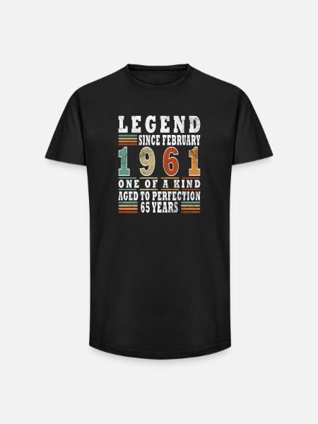 Février 1961 Jubilé 1961 Légendes Février - T-shirt coupe longue homme - noir