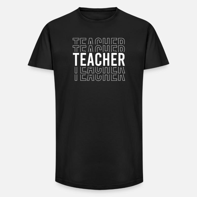 Typographie des enseignants - T-shirt coupe longue homme - noir