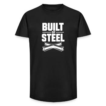 Built of Steel - Long Fit Men's T-Shirt - black - Front - AI Model Male 185 light (185cm)