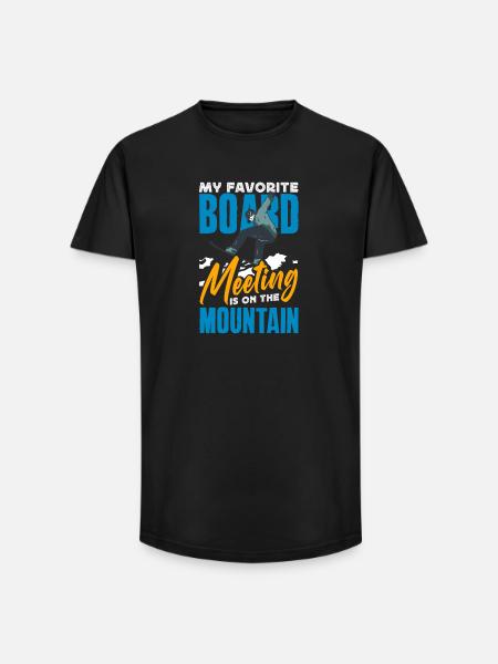 Snowboarden Snowboardtreffen Sessellift - Long Fit Männer T-Shirt - Schwarz