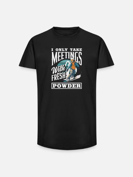 Snowboarding Snowboard Meeting Chairlift - Long Fit Men's T-Shirt - black