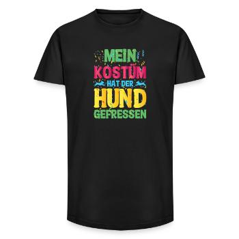 Kostüm Hund gefressen – Shirt für Faschingsmuffel - Long Fit Männer T-Shirt - Schwarz - Vorne - AI Model Male 185 light (185cm)