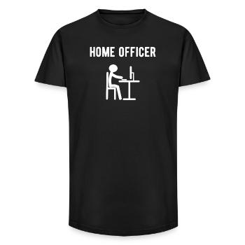 Home officer - Long Fit Men's T-Shirt - black - Front - AI Model Male 185 light (185cm)