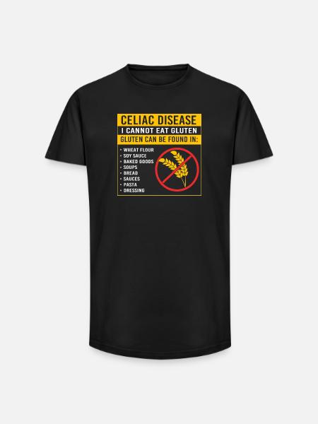 Celiac Disease Gluten Free - Long Fit Men's T-Shirt - black